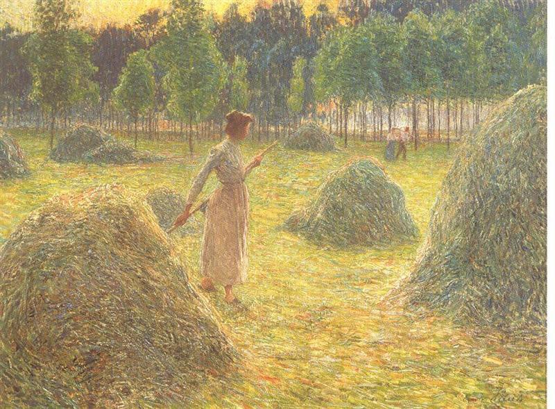 Emile Claus Hay stacks France oil painting art